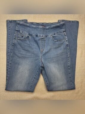 Gloria Vanderbilt Blue  Pull On Denim Jeans with Maroon Label ~ Sz 10 Retro
